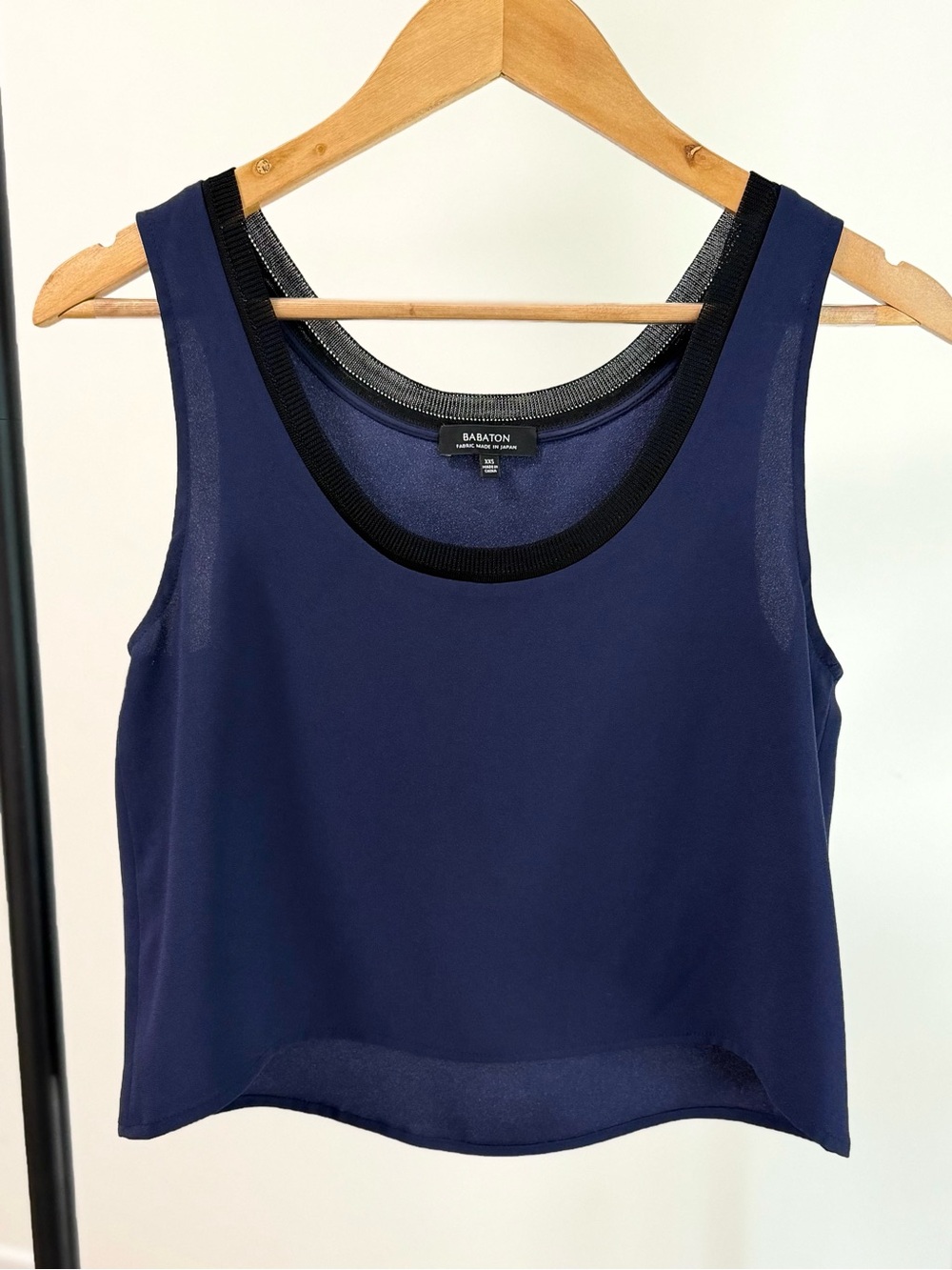 Babaton Davis Tank Aritzia Navy Blue Black Trim XXS